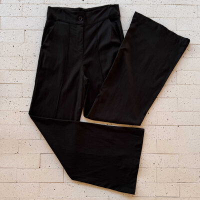 Dondoca_com_br Calca De Linho Feminina Pantalona Preta