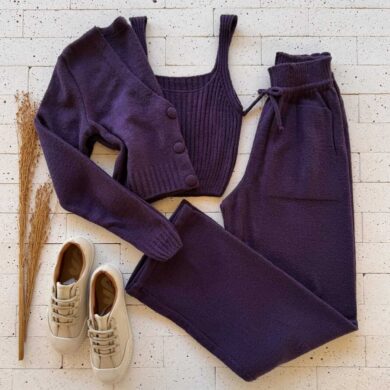 Dondoca_com_br Conjunto Trico Mousse 3 Pecas Premium Roxo