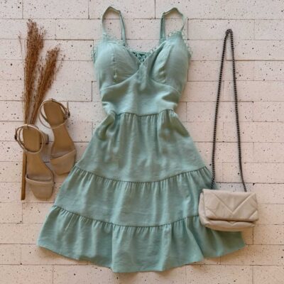 Dondoca_com_br Vestido Tres Marias Com Griper No Decote Menta