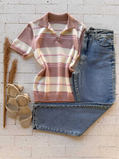 Dondoca_com_br Blusa Modal Listrada Com Gola Rose 2 0