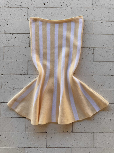 Dondoca_com_br Blusa Modal Tomara Que Caia Peplum Listrada Amarelo