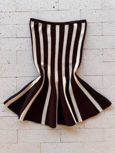 Dondoca_com_br Blusa Modal Tomara Que Caia Peplum Listrada Cafe