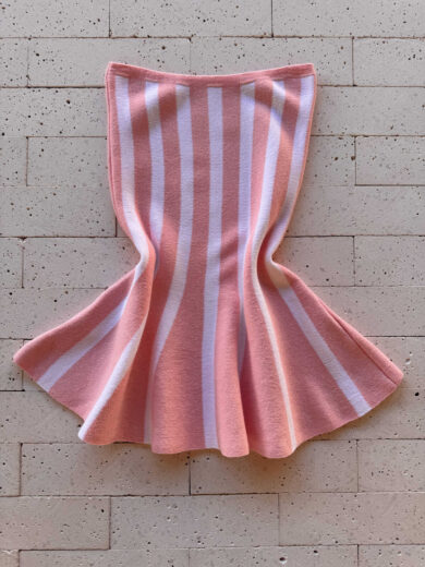 Dondoca_com_br Blusa Modal Tomara Que Caia Peplum Listrada Rosa