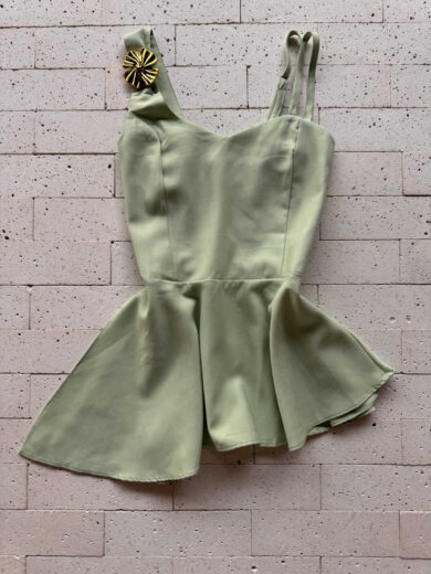 Dondoca_com_br Conjunto Peplum Assimetrico Detalhe Alca E Pantalona Verde