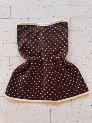 Dondoca_com_br Conjunto Poa Modal Peplum E Saia Midi Cafe