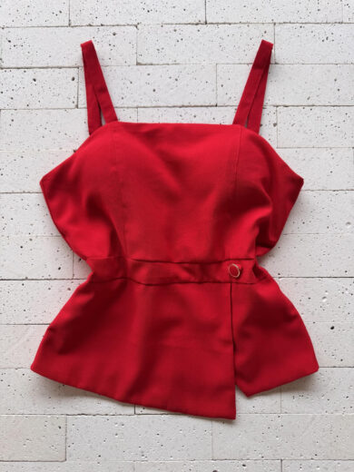 Dondoca_com_br Conjunto Regata Com Botao Lateral E Short Vermelho
