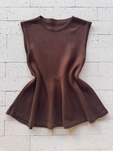 Dondoca_com_br Regata Modal Peplum Basica Cafe