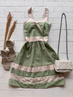 Dondoca_com_br Vestido Com Bojo Marrant Detalhe Bicolor Pistache