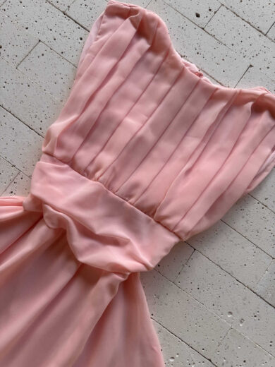 Dondoca_com_br Vestido Curto Com Short Embutido Chifon Detalhe Pregas Rosa