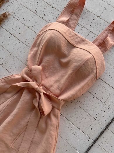 Dondoca_com_br Vestido Longuete Alca Larga E Cinto Faixa Laranja