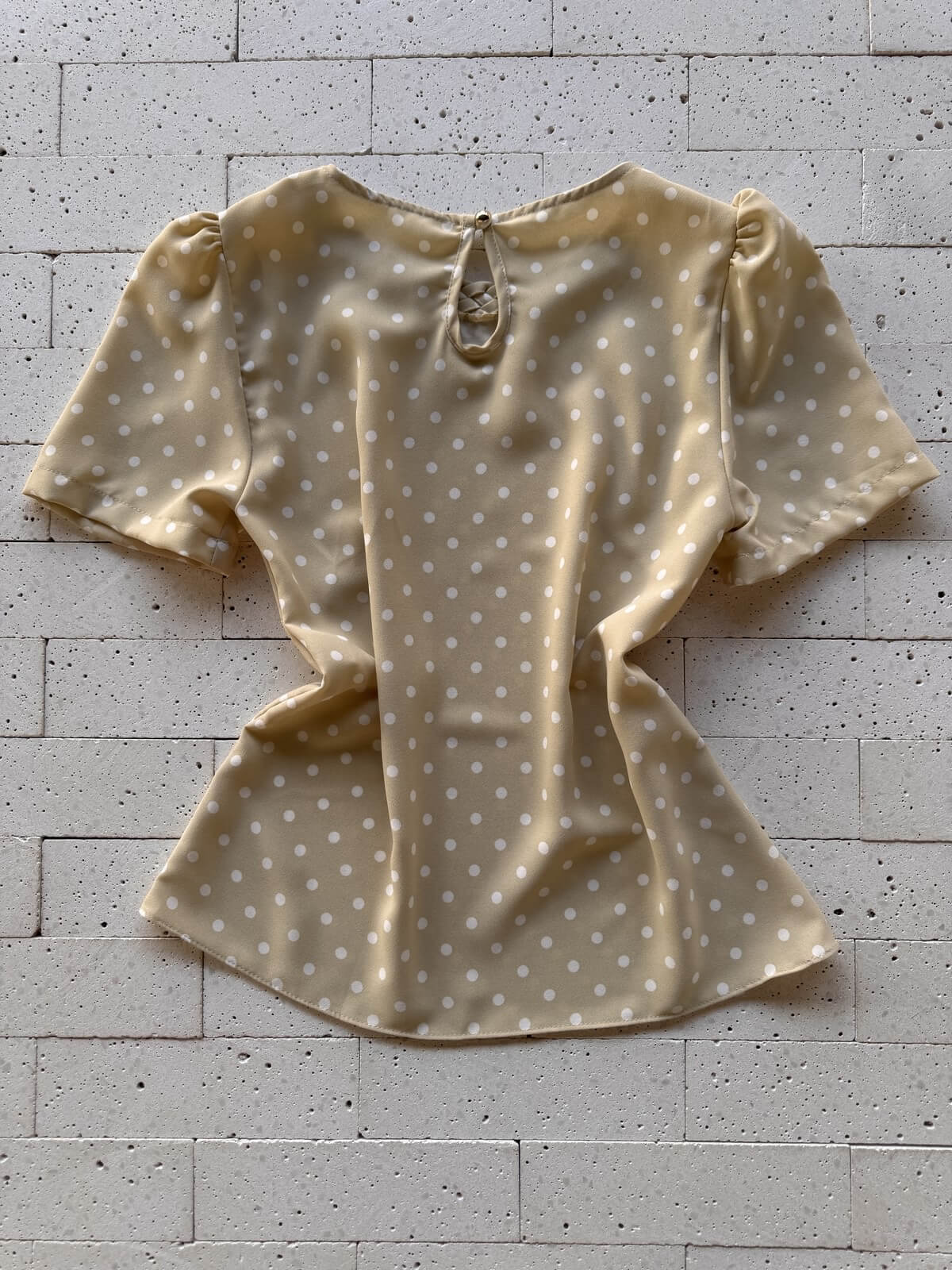 Dondoca_com_br Blusa Poa Decote Trancado Amarelo