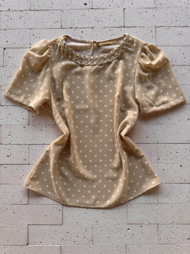 Dondoca_com_br Blusa Poa Decote Trancado Amarelo