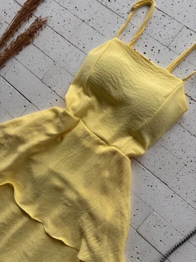Dondoca_com_br Vestido Maxi Midi Alcinha E Camadas Tres Marias Amarelo