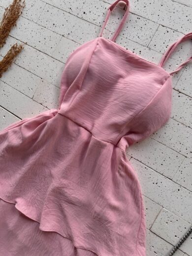 Dondoca_com_br Vestido Maxi Midi Alcinha E Camadas Tres Marias Rosa