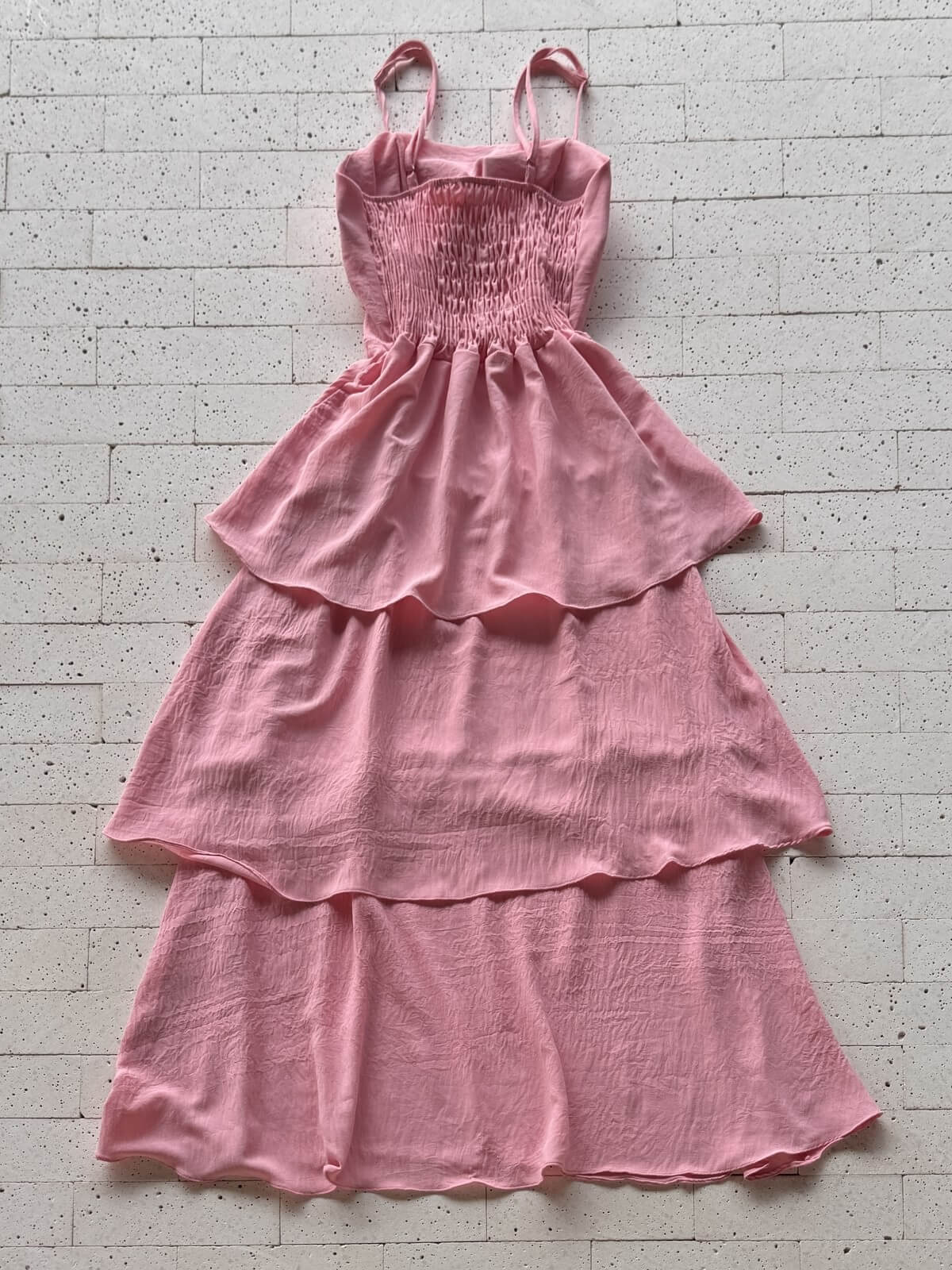 Dondoca_com_br Vestido Maxi Midi Alcinha E Camadas Tres Marias Rosa