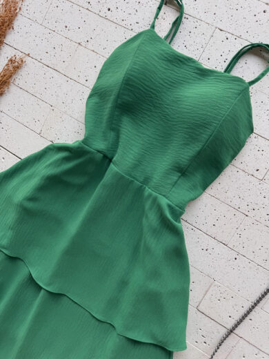 Dondoca_com_br Vestido Maxi Midi Alcinha E Camadas Tres Marias Verde
