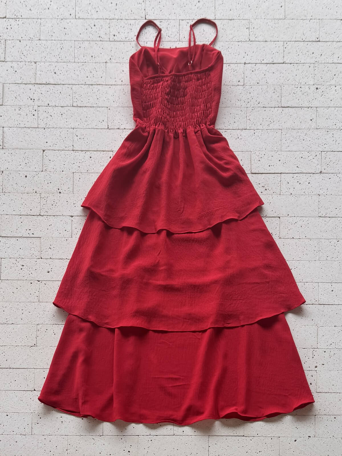 Dondoca_com_br Vestido Maxi Midi Alcinha E Camadas Tres Marias Vermelho