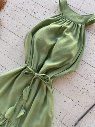 Dondoca_com_br Vestido Maxi Midi Tres Marias Sem Decote Pistache